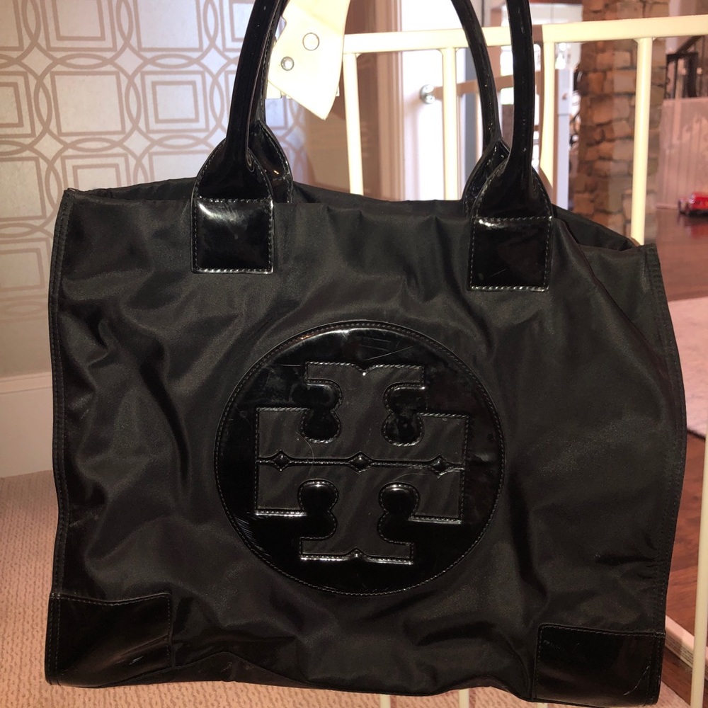 Tory Birch Large Nylon Black Tote